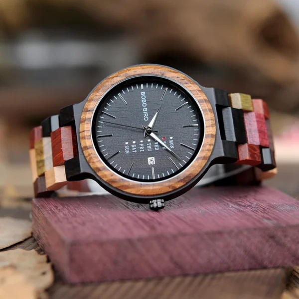 BOBO BIRD Couple Watches Colorful Wood Watches For Men & Women Unique Gift Idea For Lover Dropshipping - Image 2