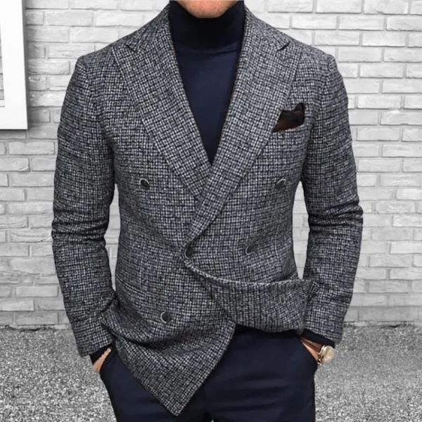 Autumn Men Jacket Suit OneButton Classic Houndstooth Korean Style Blazer Non-ironing Mens Wedding Tuxedos Suits Blazer Masculino - Image 5