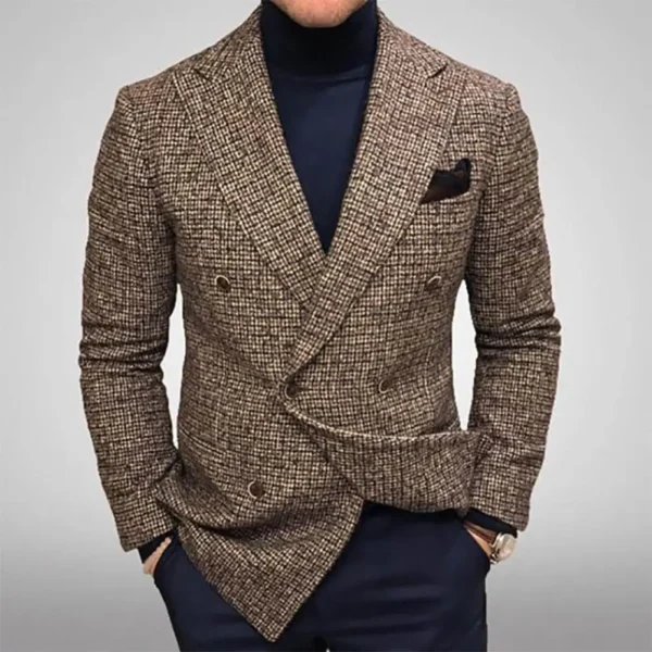 Autumn Men Jacket Suit OneButton Classic Houndstooth Korean Style Blazer Non-ironing Mens Wedding Tuxedos Suits Blazer Masculino - Image 3