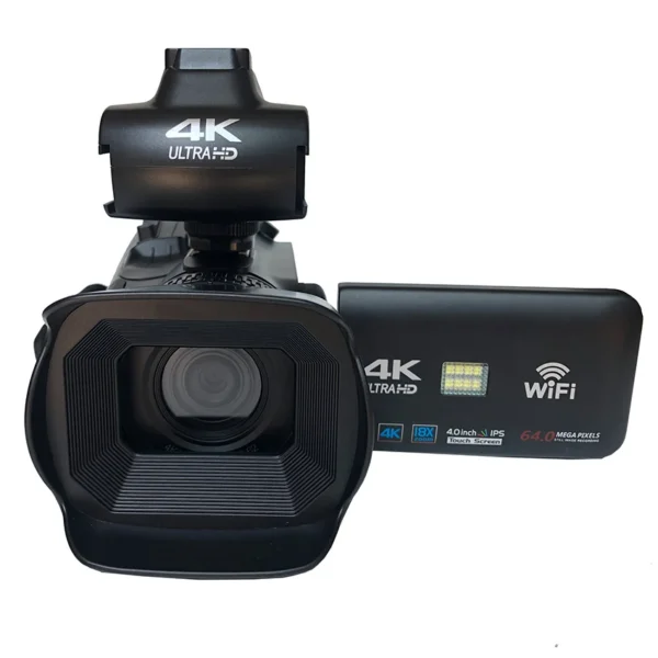 WIFI Camcorder 4K Video Camera 64MP 60FPS HD Auto Focus Vlogging 4.0" Touch Screen 18X Zoom for Live Streaming - Image 4