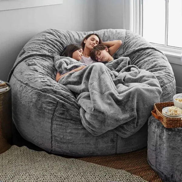 Soft Warm 180*90cm Fur Giant Removable Washable Bean Bag Bed Cover Comfortable Living Room Furniture Lazy Sofa Coat