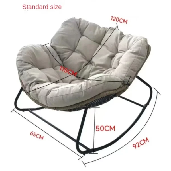 X&D Human Bird Nest Rattan Weaving Rocking Chair Leisure Sofa Home Balcony Single Lazy Sofa Rocking Chair Rattan Chair Can Sleep - Image 5