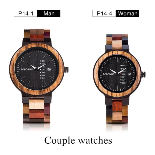 BOBO BIRD Couple Watches Colorful Wood Watches For Men & Women Unique Gift Idea For Lover Dropshipping - Image 6