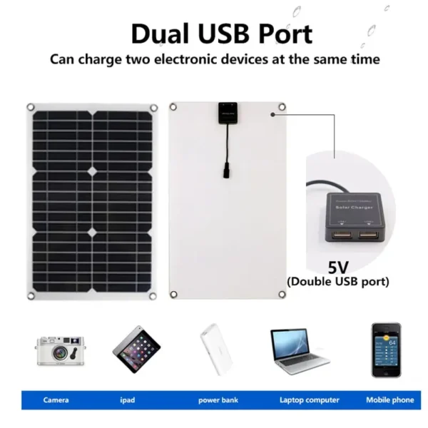 40W-1200W Solar Panel 18V Solar Panel USB Charger Port with Solar Charge ControllerSolar Battery Charger Outdoor Camping - Image 6