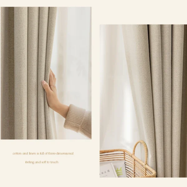 Bedroom Full Blackout Curtains Modern Minimalist Living Room Drape Home Balcony Sunscreen Curtain Large Area Bay Window Drapes - Image 6