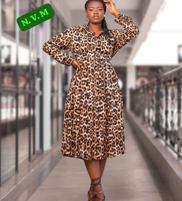 Panter print mix dress