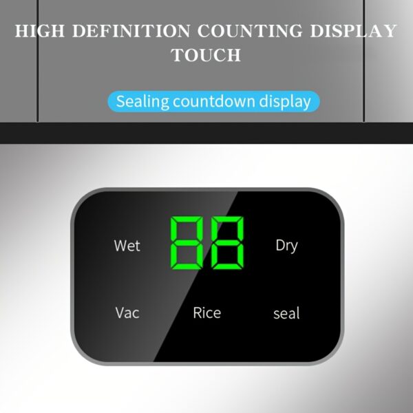 Vacuum Sealer Machine Dry/Wet Food Packaging Seal To Keep Fresh Touch Buttons Digital Display Detachable Cleaning, 10pcs free sealing bags included - Image 7