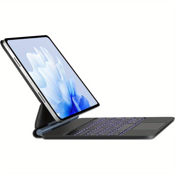 For iPad Air 27.94 cm M2 2024 Keyboard Case with Magic Keyboard, Multi-Touch Trackpad, Faux Leather, Wireless, Type-C Charging, 680.39g - Compatible with iPad Pro 27.94 cm (4th/3rd/2nd/1st) & for iPad Air 27.69 cm (5th/4th)